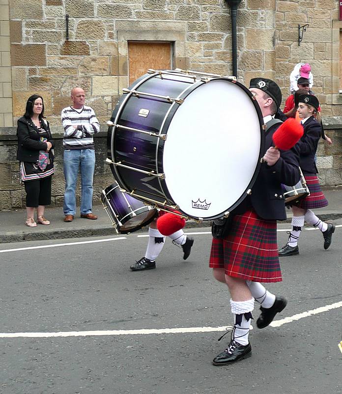 Bass Drummer inCoalburn IOR Pipe Band 