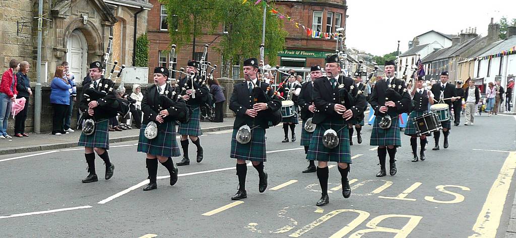 The first Lanark and District Pipe Band