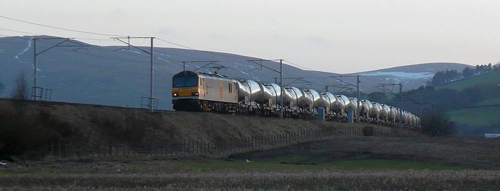 Freight train in Clyde Valley, South Lanarkshire