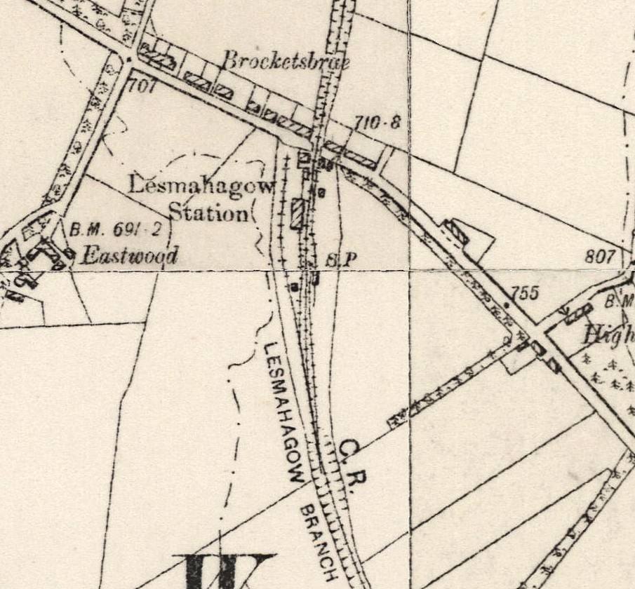 1900s OS map of Brocketsbrae