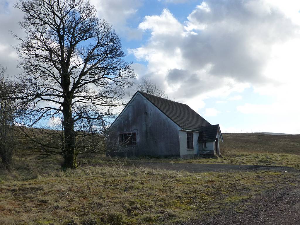 Derelict cottage on Dalquhandy Opencast Coal Mine site. March 2014.