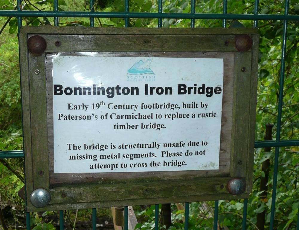 Bonnington Iron Bridge - explanatory notice