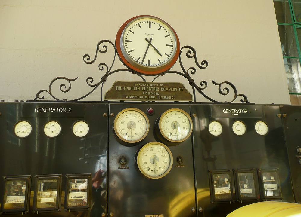 Part of the original control panel at Stonebyres (the clock does not look original!)