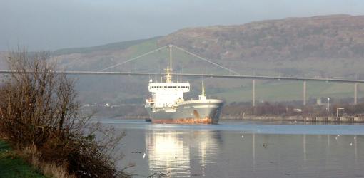 Ship under Erskine Bridge