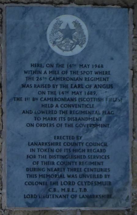 Plaque on the memorial, Douglas Estate