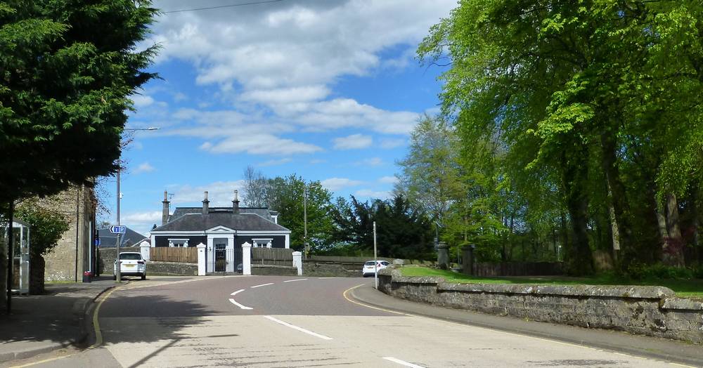 Douglas - A70 trunk road through village.