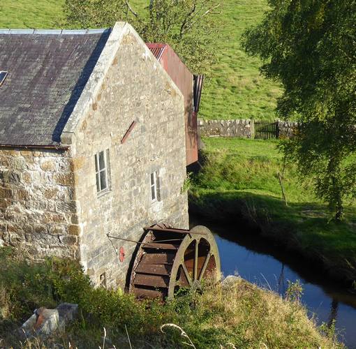 Closer view of water wheel.