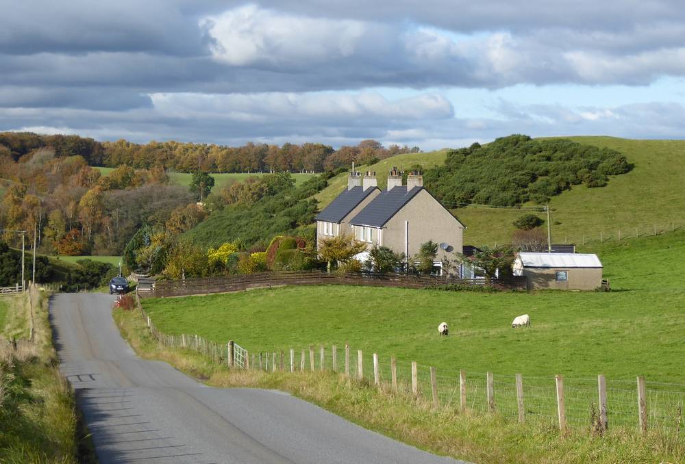 Road into Sandilands from the A70 beyond Rigside.