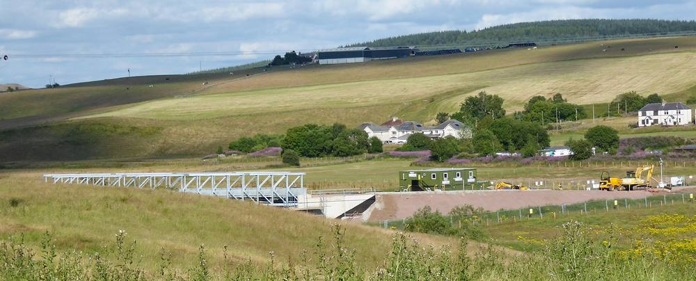 Ponfeigh Bridge in 2021 with bridge span now installed - view from Eastertown Road.