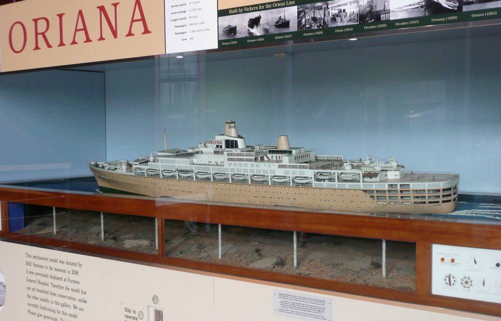 Model of SS Oriana in the Dock Museum, Barrow-in-Furness.