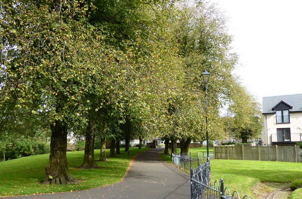 Avenue of trees from Glasgow Road pedestrian entrance 