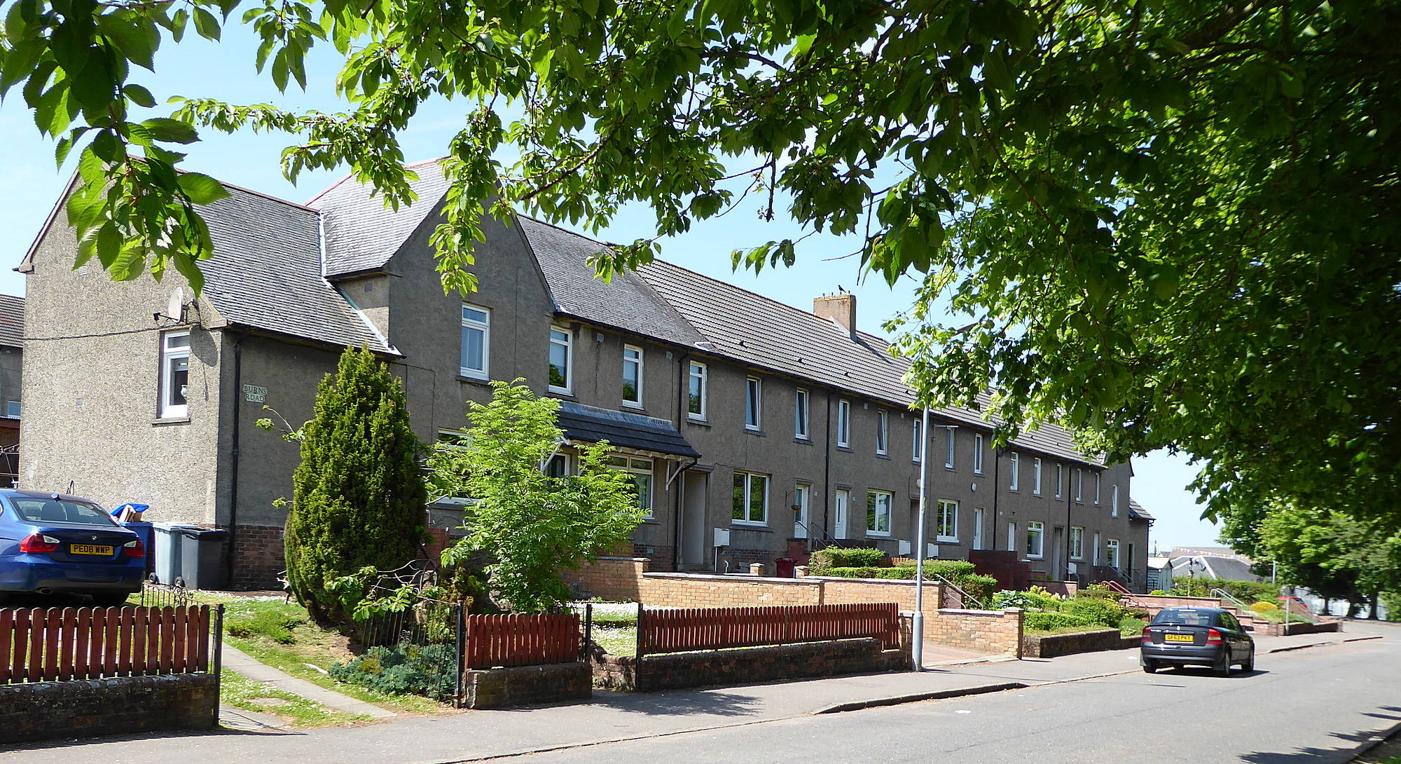 Central section of Burns Road between Scott Street and Strathaven Road