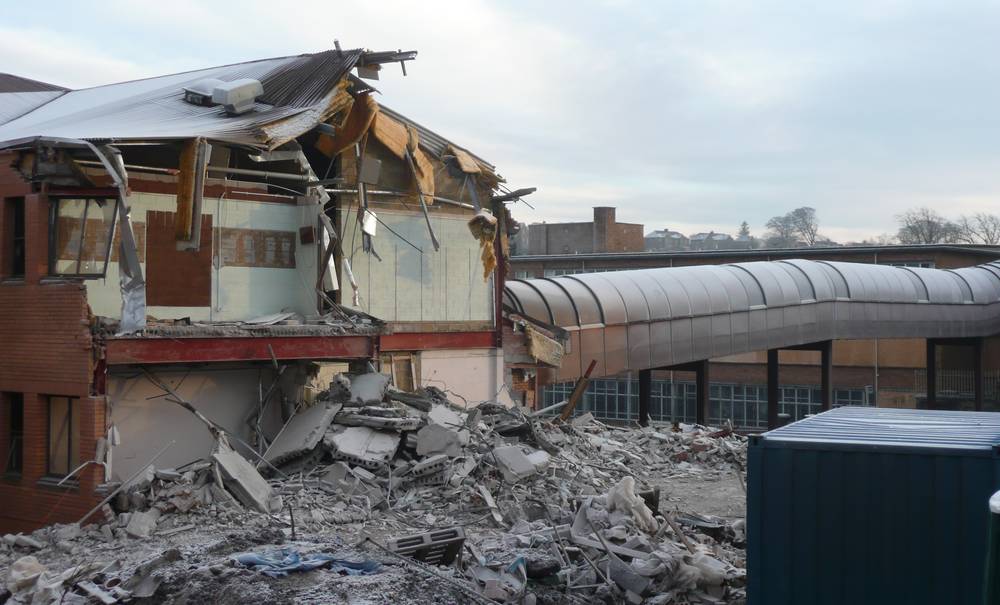 Demolition of the newer part of the old school