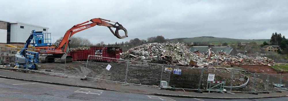 Sorting out all the rubble after demolition