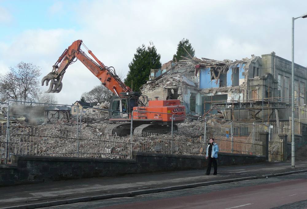 Demolition of the old higher-grade school
