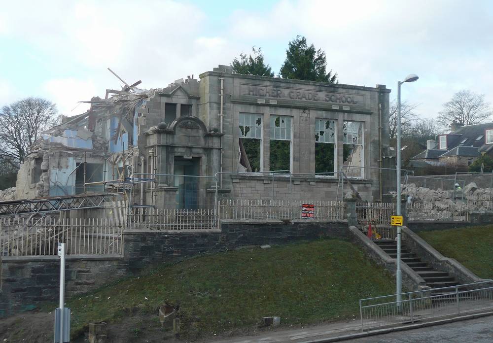 Demolition of the old higher-grade school