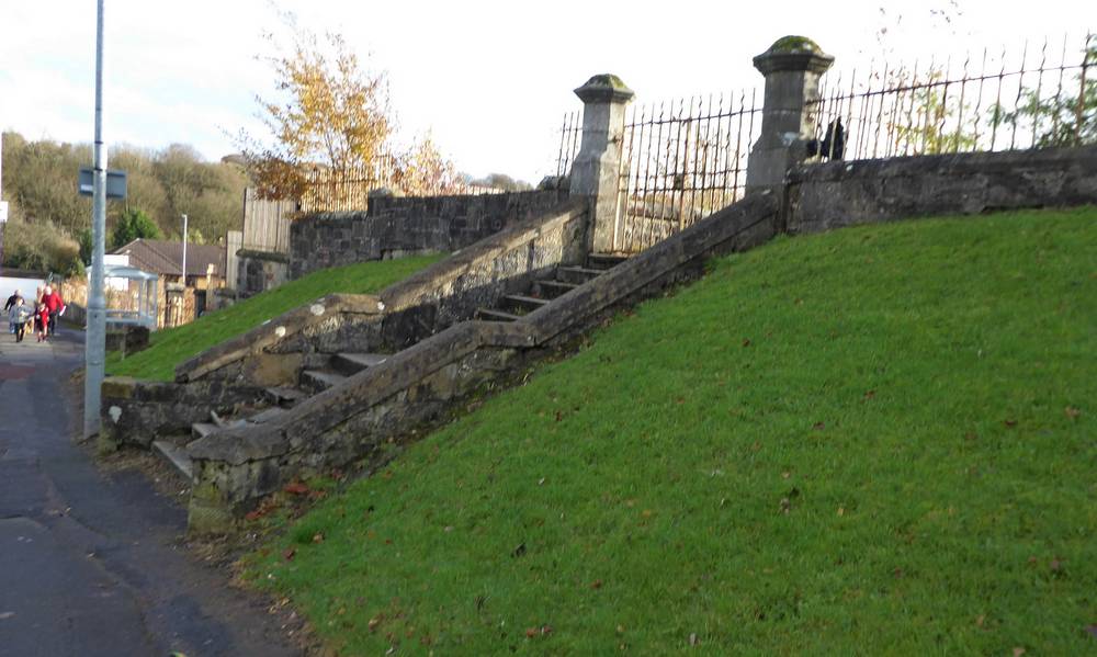 Steps up to the former Higher Grade School