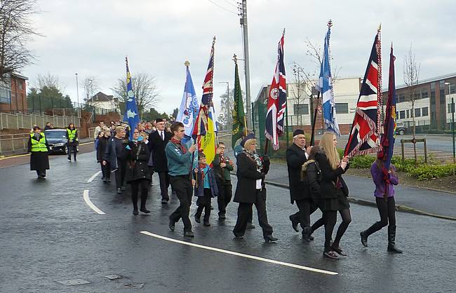 Remembrance Sunday Procession, Lesmahagow 2014