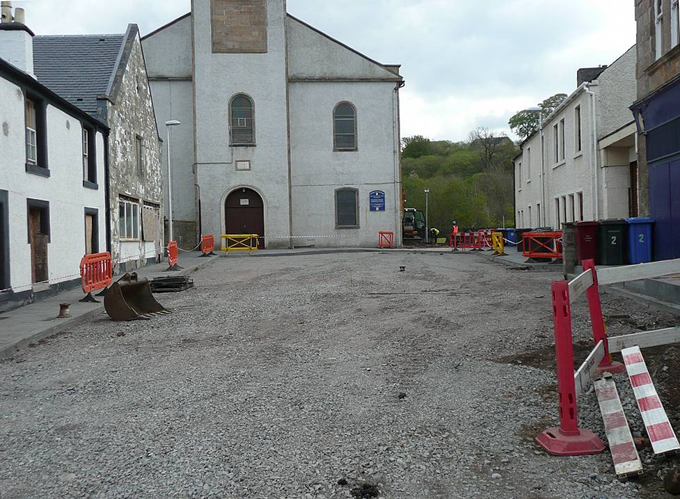 Work on Church Square, Lesmahagow