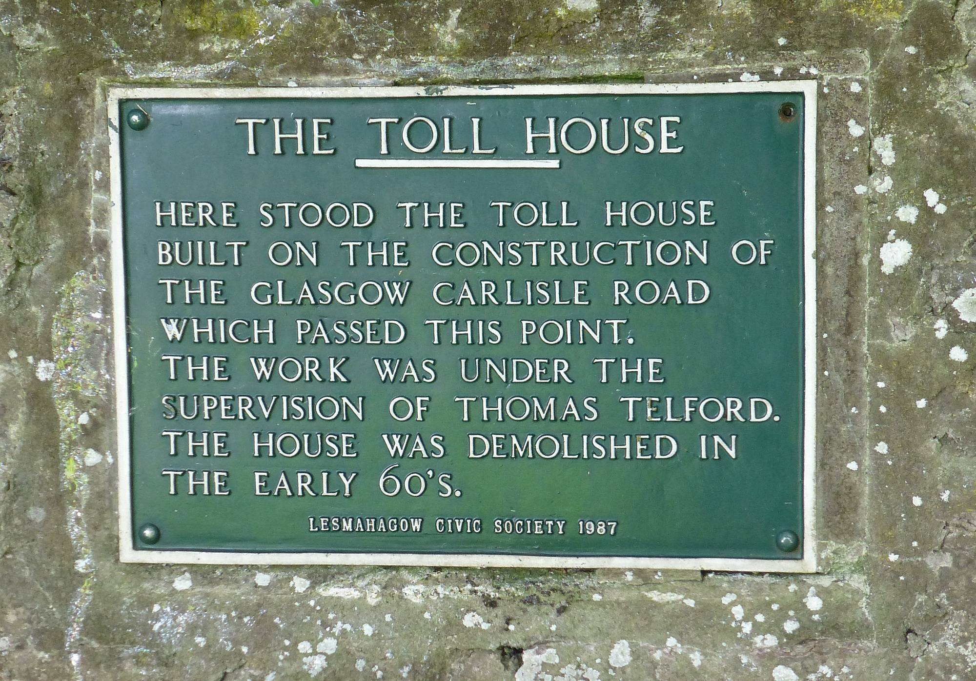 Plaque in Old Carlisle Road