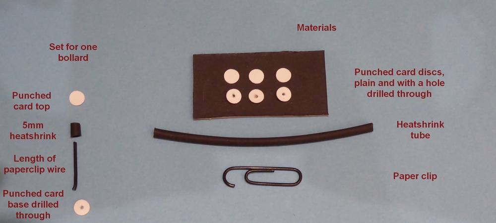 Parts used to make n scale bollards