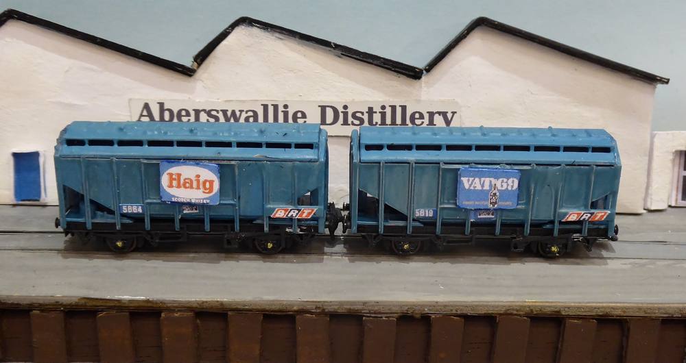 Two BRT Whisky Grain Wagons made from Peco kits