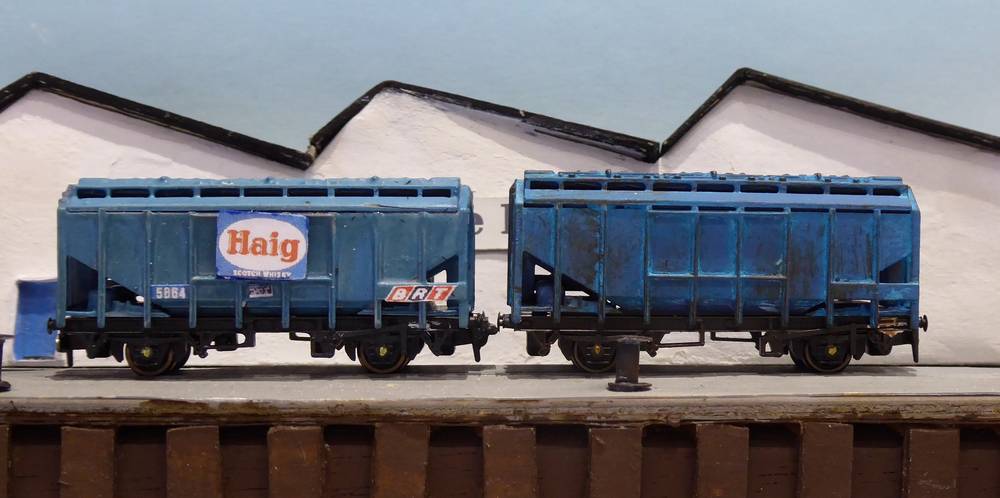 Two BRT Whisky Grain Wagons made from Peco kits