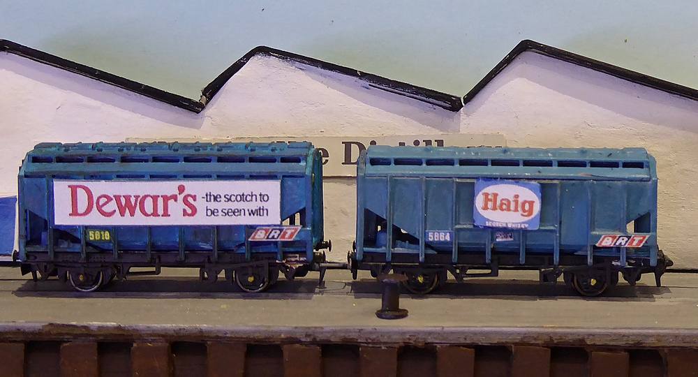 Two BRT Whisky Grain Wagons made from Peco kits