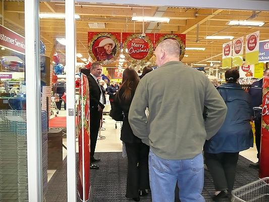 The Manager welcoming some of the first customers